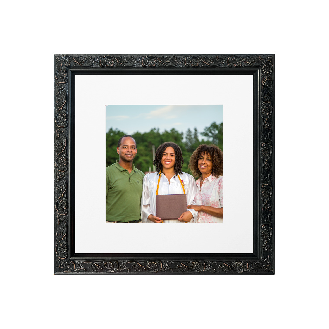 crown frame - ornate black