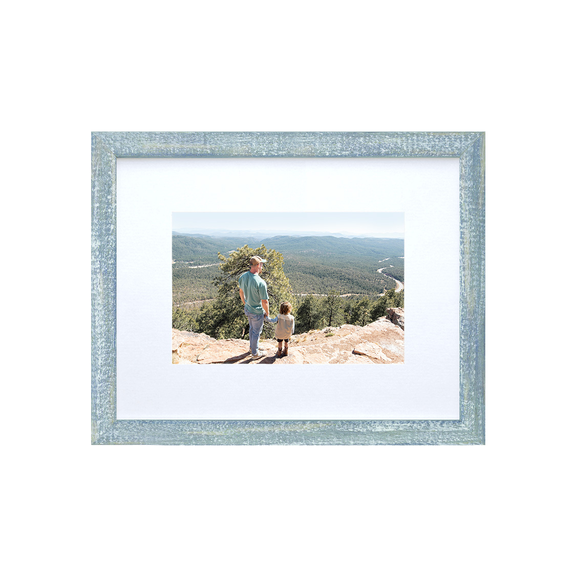 current frame - distressed blue