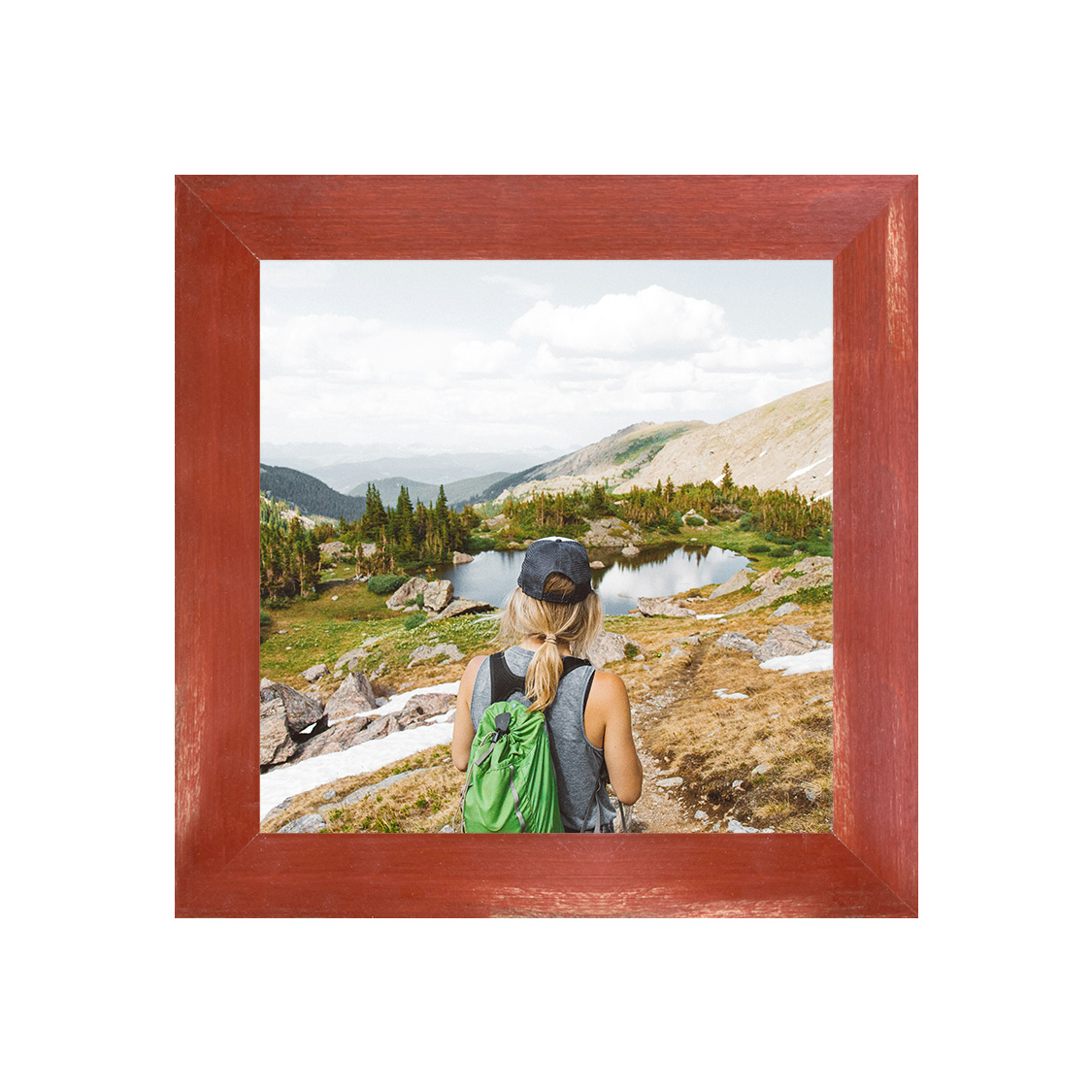 omaha frame - distressed red