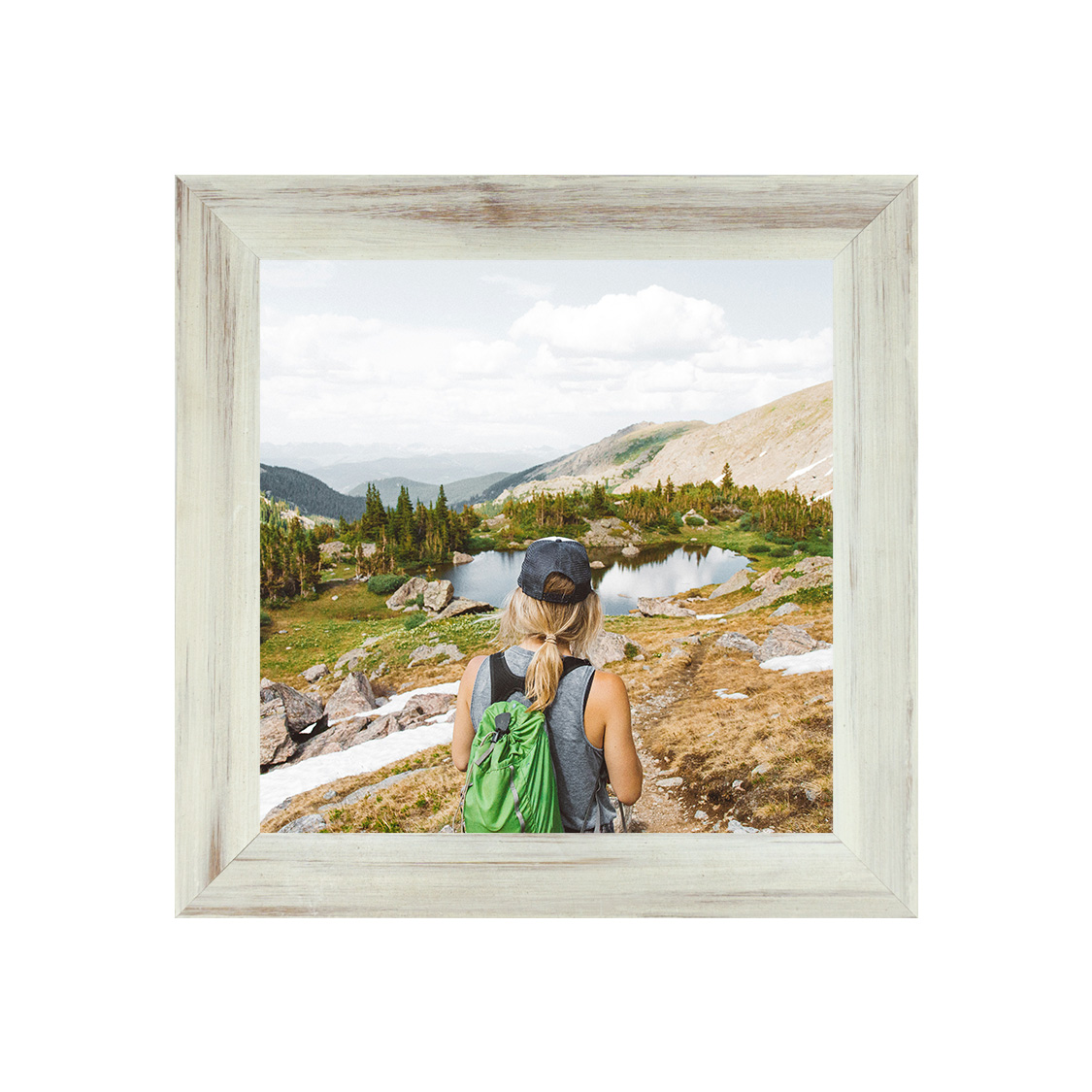 omaha frame - distressed white