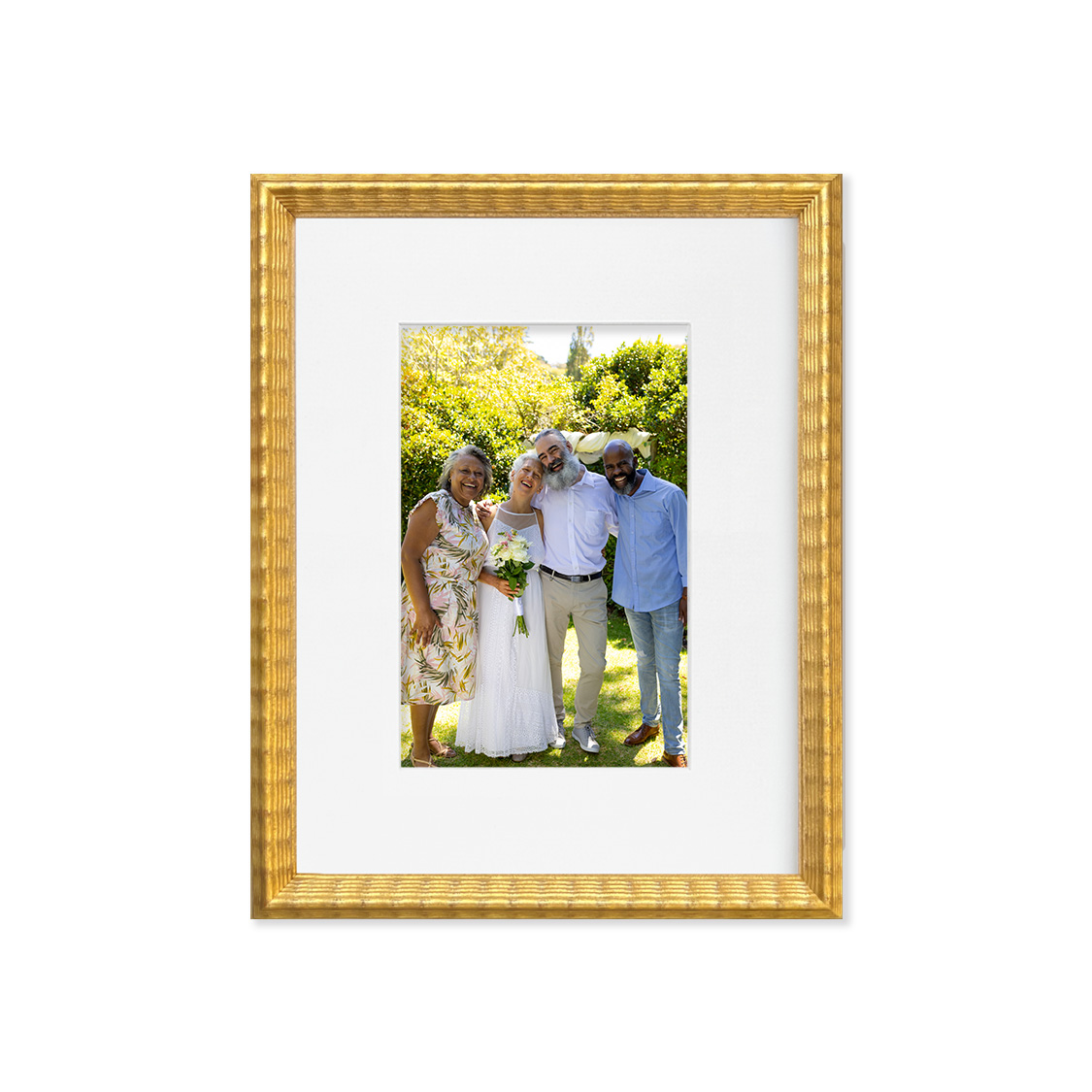 fortuna frame - ribbed gold