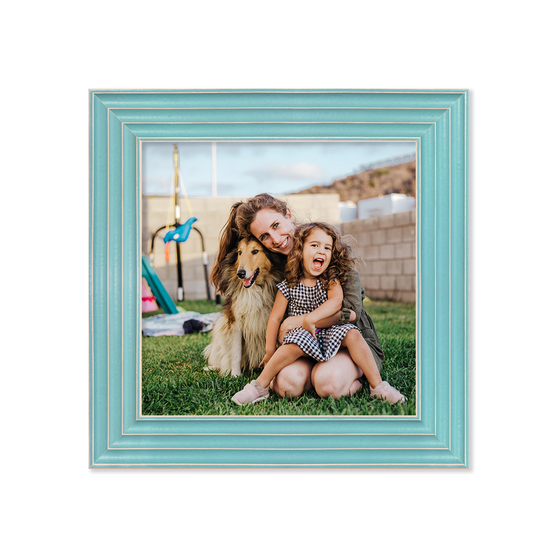 matinee frame - Teal with stripes