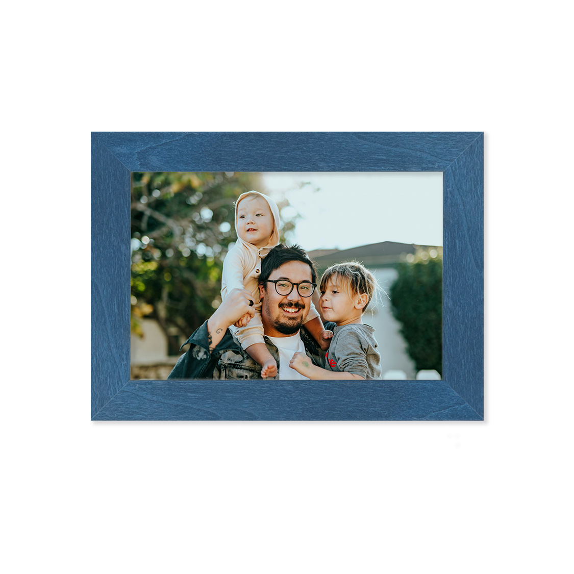 orchid frame - royal blue wood