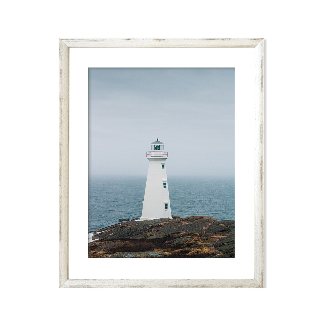 brush frame - distressed white