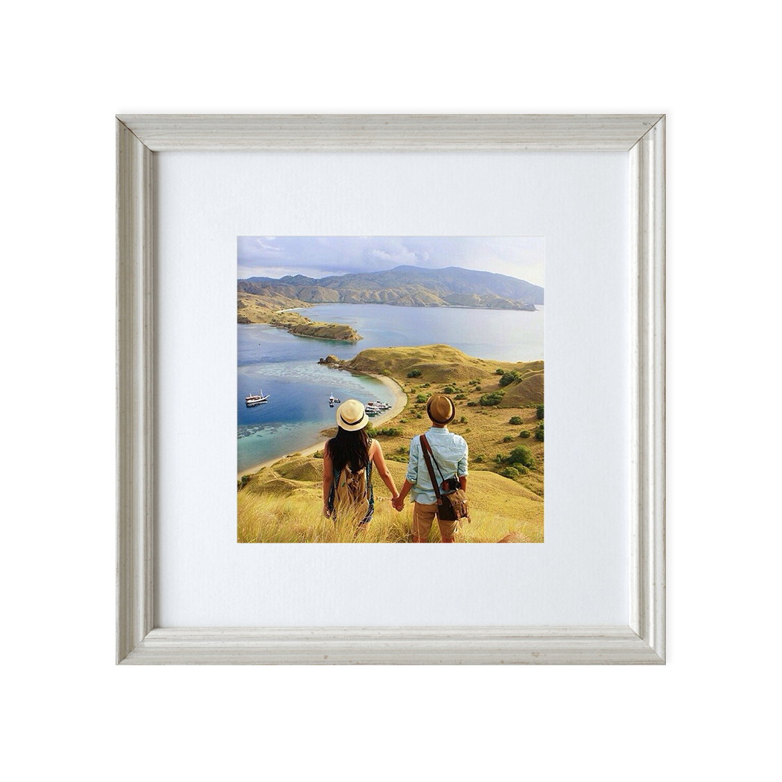dove frame - distressed white