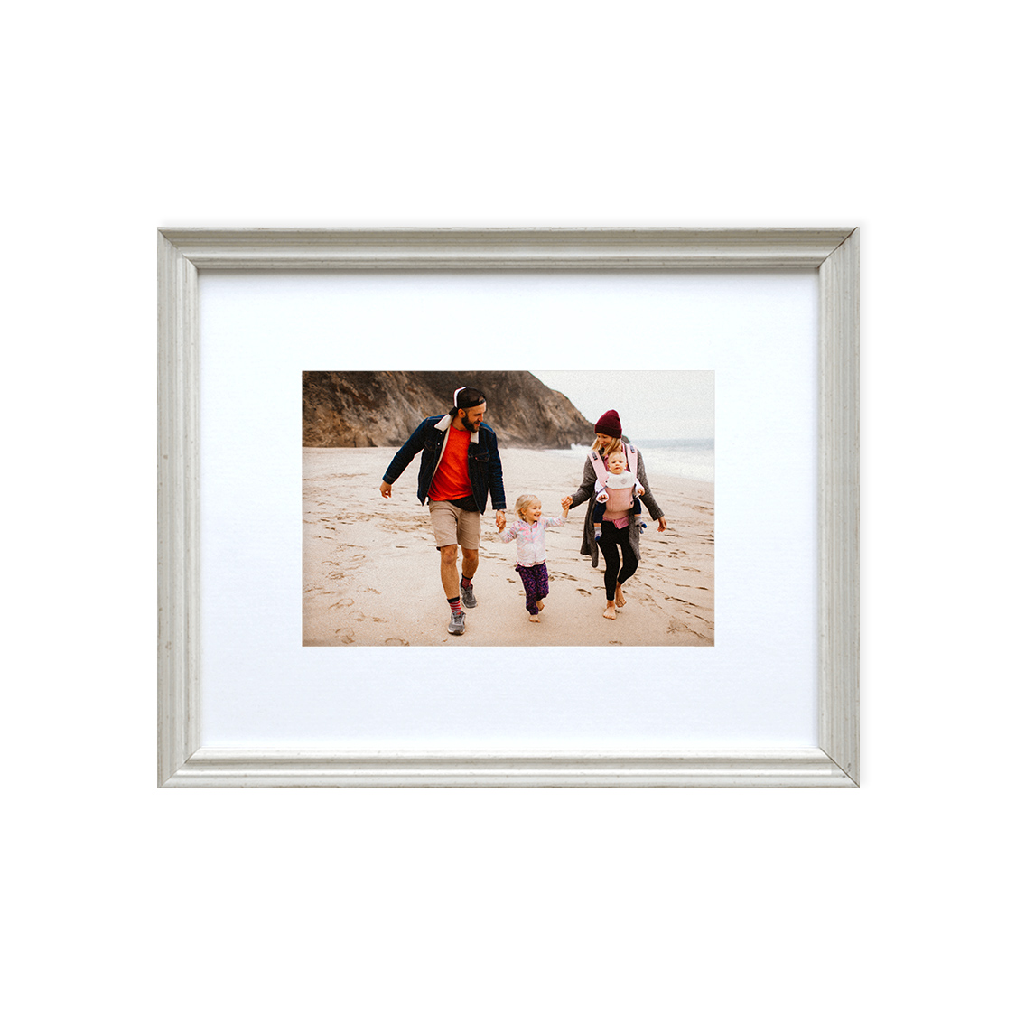 june frame - distressed white