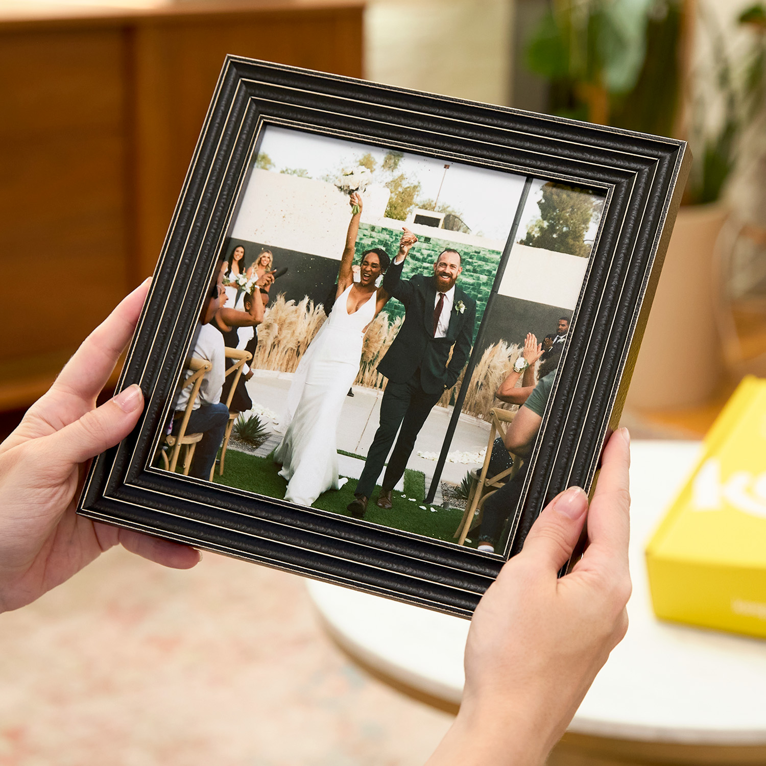 Matinee Black With Stripes frame in a room setting